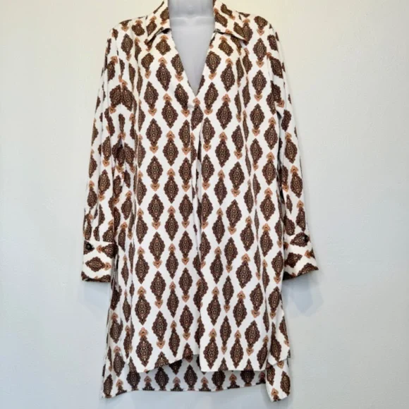 ZARA | NWT Retro Floral Pattern Lightweight Oversized Mod Tunic Blouse - Picture 4 of 17